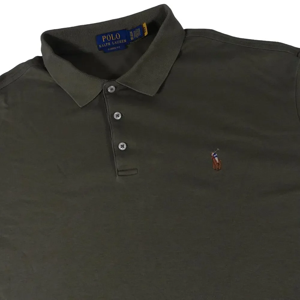 Ralph Lauren Flesh Pony Army Green Golf Polo Shirt Men's Classic Fit XL